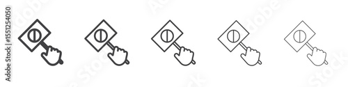 Protest banner in hand icon outline ilustration vector symbol