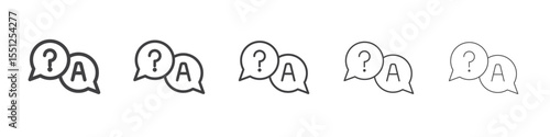 Questions and answers icon outline ilustration vector symbol