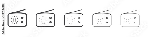 Radio icon outline ilustration vector symbol