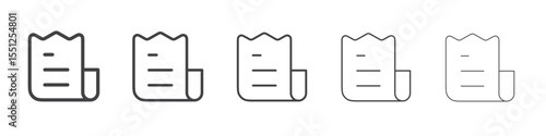 Reciept icon outline ilustration vector symbol