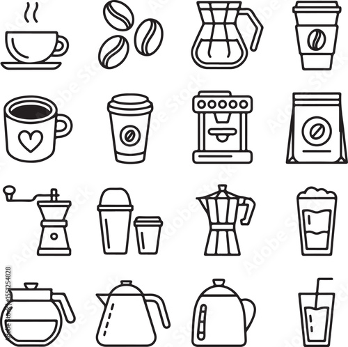 Coffee Shop Essentials Icons & Illustrations 105.eps