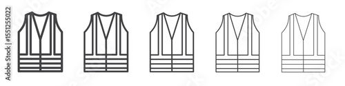 Reflective Police Vest icon outline ilustration vector symbol