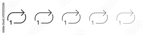 Repeaat once icon outline ilustration vector symbol