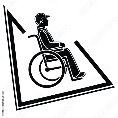 Wheelchair ramp access symbol icon isolated on white background