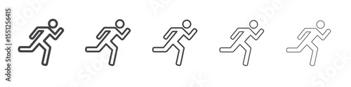 Runing icon outline ilustration vector symbol