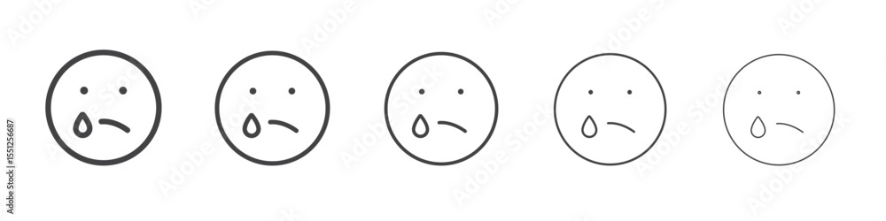 Fototapeta premium Sad icon outline ilustration vector symbol