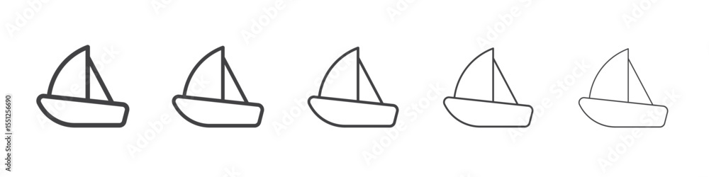 Sailboat icon outline ilustration vector symbol Sailboat icon outline ilustration vector symbol