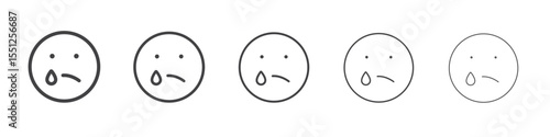 Sad icon outline ilustration vector symbol