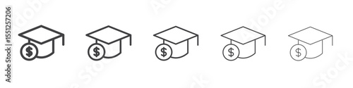 Scholarship icon outline ilustration vector symbol