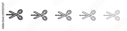 Scissors trim cut icon outline ilustration vector symbol