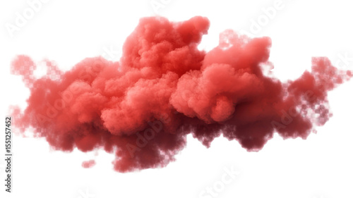 Red smoke on white background isolated on white background
