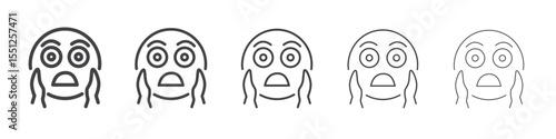 Screaming emoji icon outline ilustration vector symbol