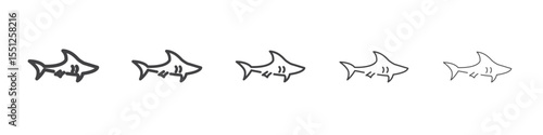 Shark icon outline ilustration vector symbol