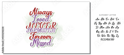 Always Loved Never Forgotten Forever Missed - Elegant Memorial Typography Design