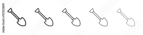 Short spade icon outline ilustration vector symbol