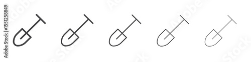 Shovel icon outline ilustration vector symbol