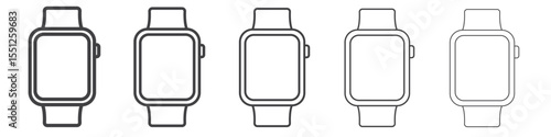 Smart watch icon outline ilustration vector symbol