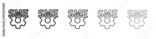SME, small and medium enterprise icon outline ilustration vector symbol