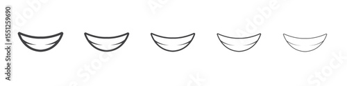 smile with teeth icon outline ilustration vector symbol