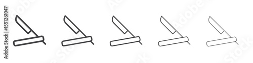 Straight razor icon outline ilustration vector symbol