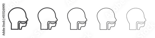 Swallowing reflex icon outline ilustration vector symbol