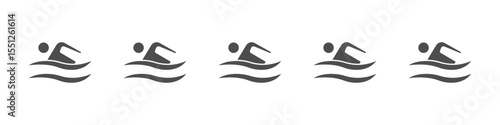 swimming icon outline ilustration vector symbol