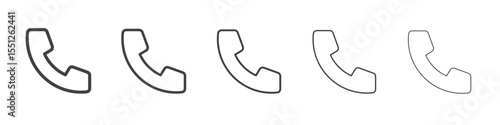 Telephone phone call icon outline ilustration vector symbol