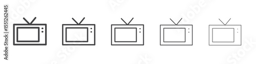 Television icon outline ilustration vector symbol