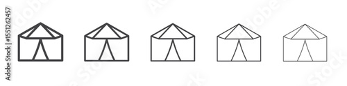 Tent icon outline ilustration vector symbol