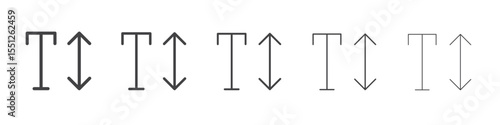 Text hieght icon outline ilustration vector symbol