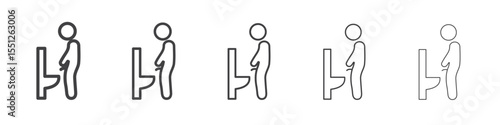 Toilet urinate icon outline ilustration vector symbol