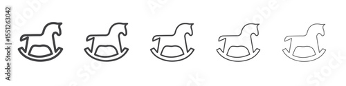 Toy horse rocking chair icon outline ilustration vector symbol