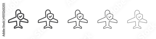 Travel insurance icon outline ilustration vector symbol