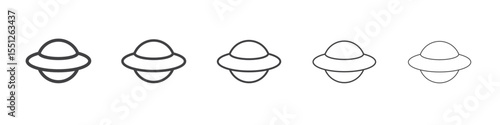 ufo flying icon outline ilustration vector symbol