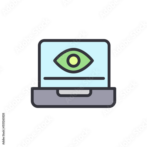 Wallpaper Mural Stylized Laptop Displaying A Digital Eye For Technology Awareness Torontodigital.ca