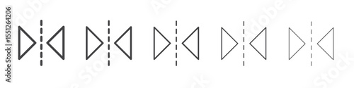 Vertical reflection icon outline ilustration vector symbol