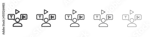 video Editor icon outline ilustration vector symbol