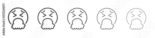 Vomiting icon outline ilustration vector symbol