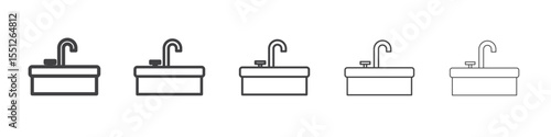 washbasin icon outline ilustration vector symbol