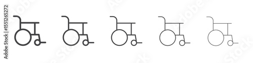 Wheel chair icon outline ilustration vector symbol