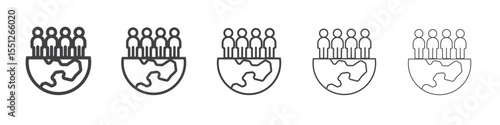 World population icon outline ilustration vector symbol