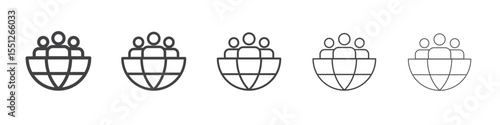 World population icon outline ilustration vector symbol