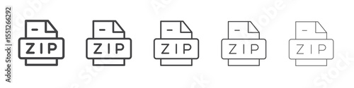 Zip file icon outline ilustration vector symbol
