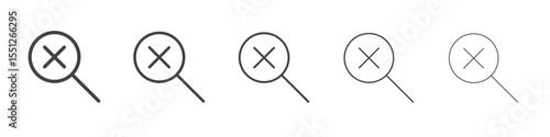 Zoom cancel icon outline ilustration vector symbol