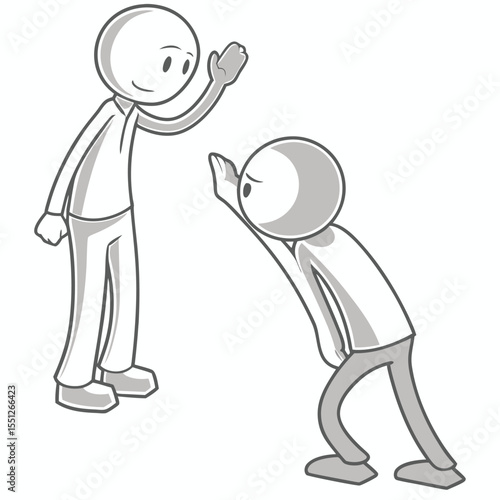 Simple stick figure illustration showing respectful listening