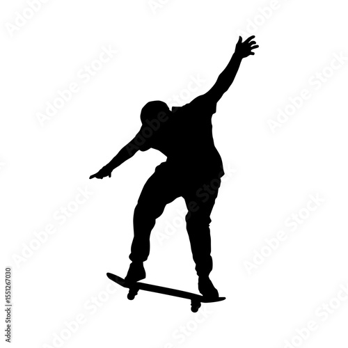 Skateboarding, skateboarder isolated vector silhouette