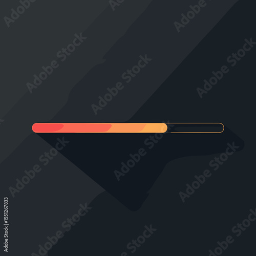 Minimal loading bar in gradient colors against dark background  