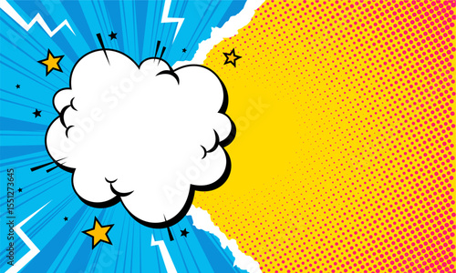 Comic empty blank background in pop art style