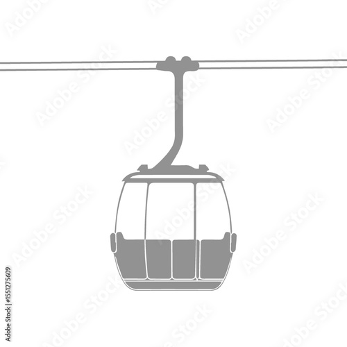 Cable Car Silhouette Illustration