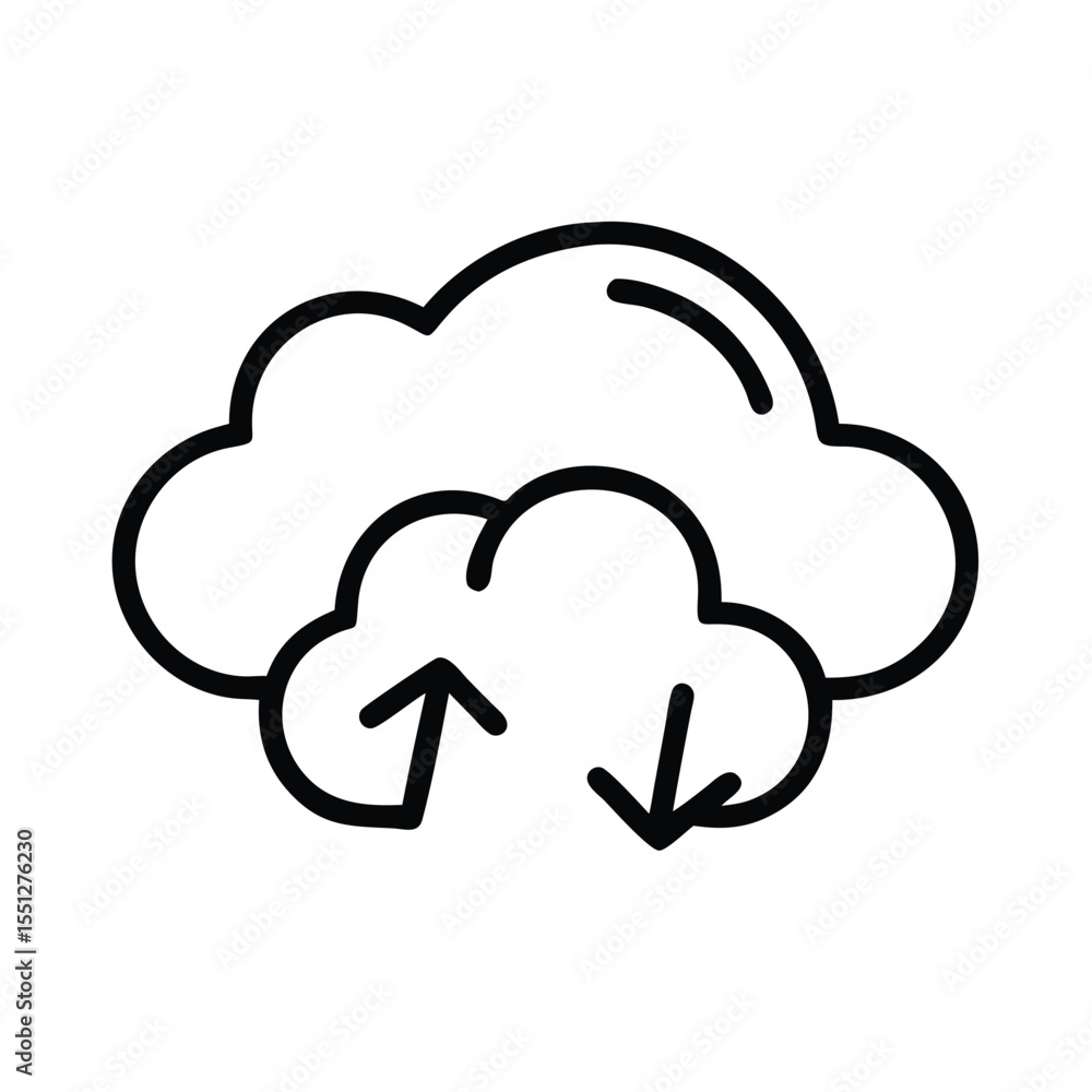 Cloud computing data transfer and storage backup and upload download network service icon vector 96 Cloud computing data transfer and storage backup and upload download network service icon vector 96